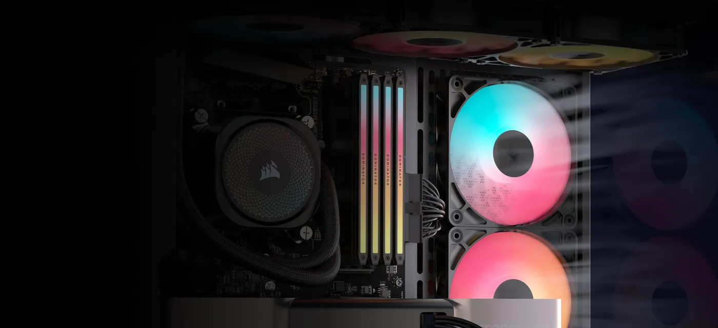 RS120-R ARGB fans with reverse-rotor design and vibrant RGB lighting