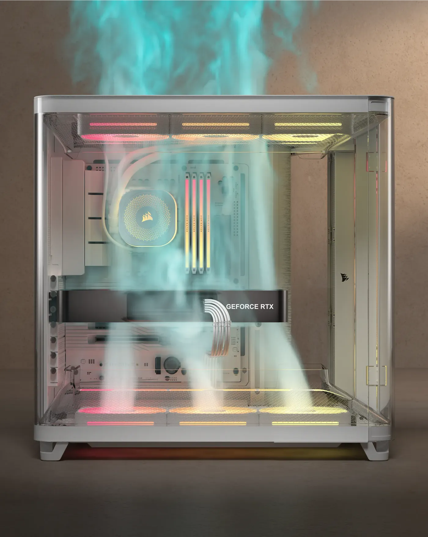 Spacious interior with dual airflow ducts channeling cool air through GPU