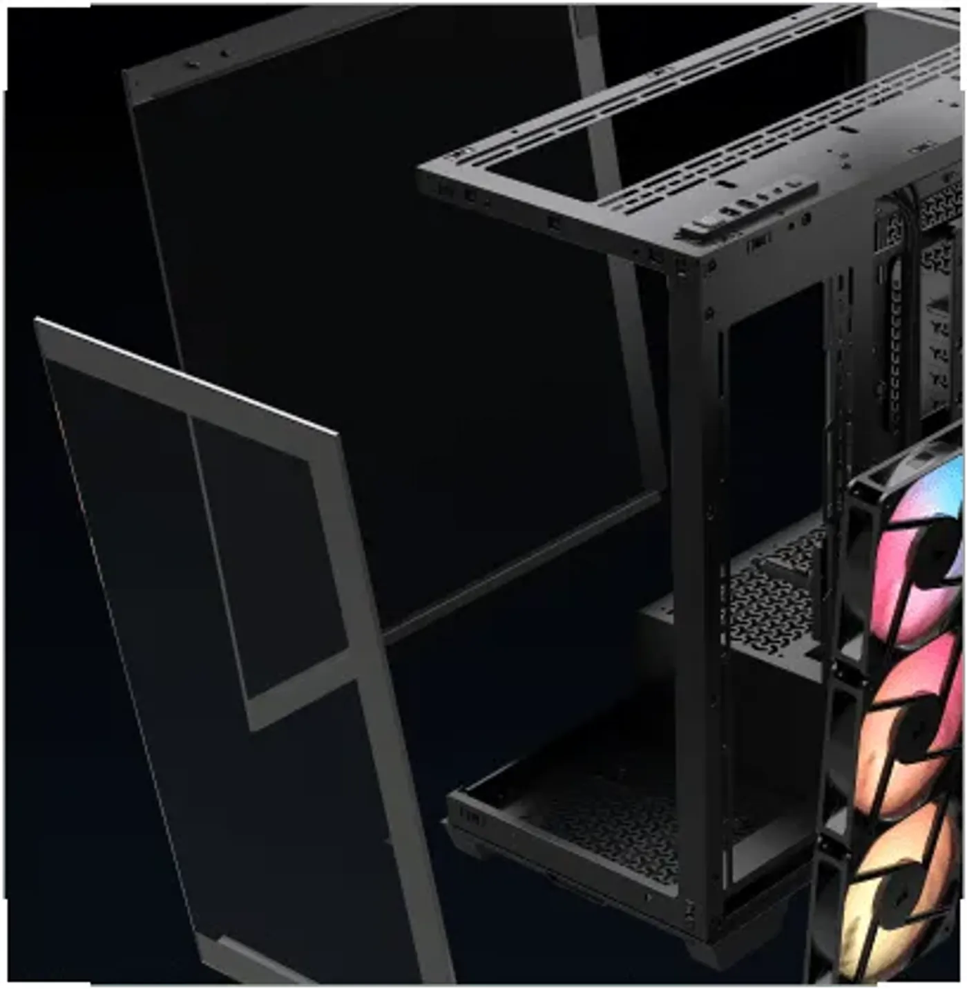 Removable tempered glass panels for easy access during building