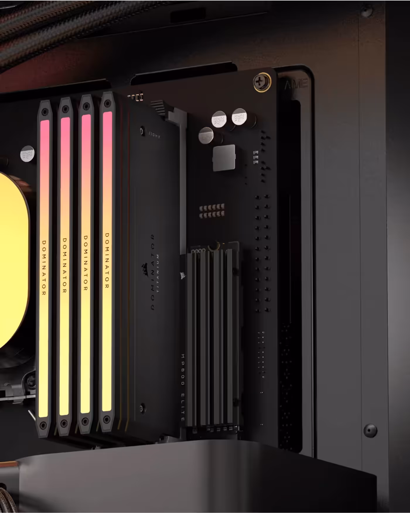 Reverse-connector motherboard compatibility showcasing cable-free aesthetic