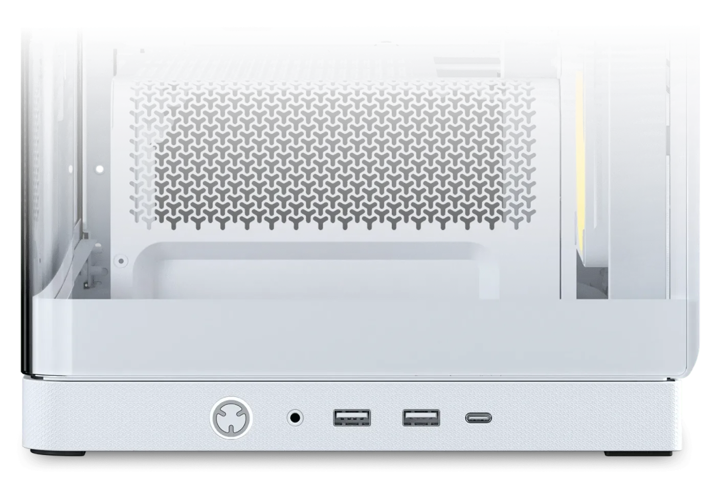 Front panel I/O showing USB Type-C and Type-A ports