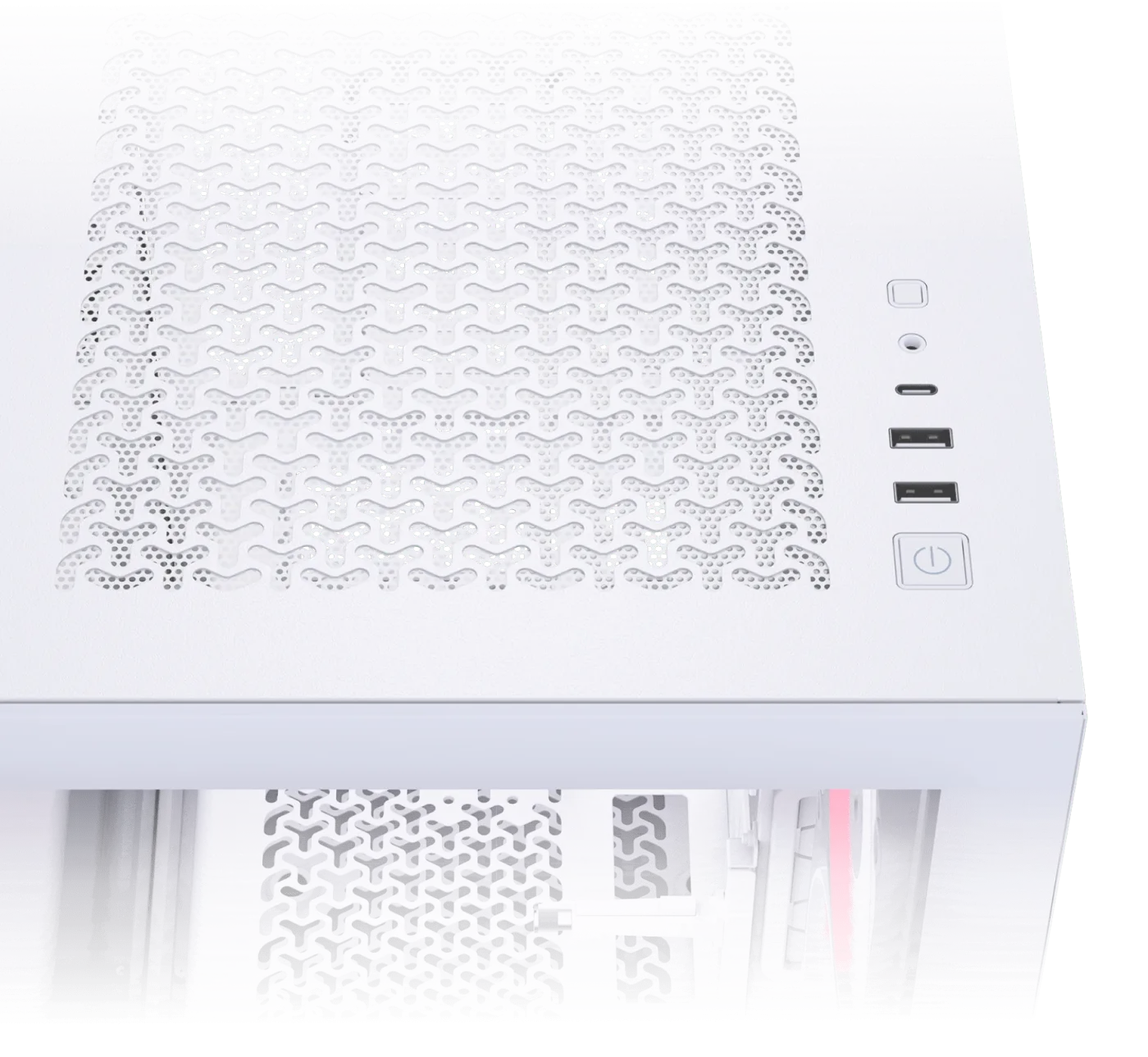 3500X front panel I/O featuring USB-C and Type-A ports
