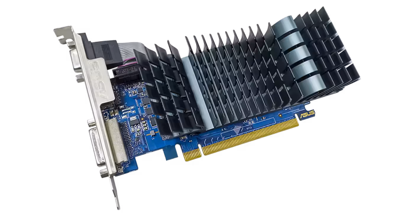 Showing off the ASUS GeForce GT 710 heatsink.