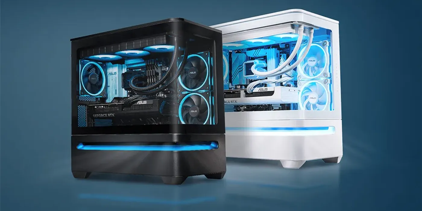 Case interior showing color-coordinated black and white internal cables