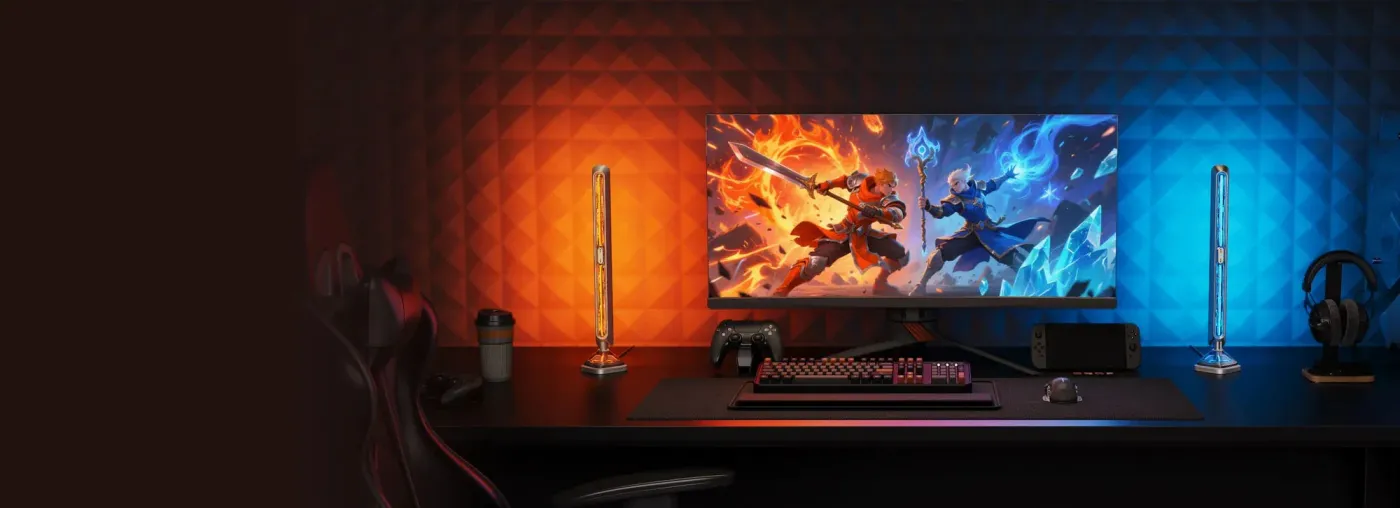 Real-time screen color sync demonstration with Govee Gaming Light Bars Pro
