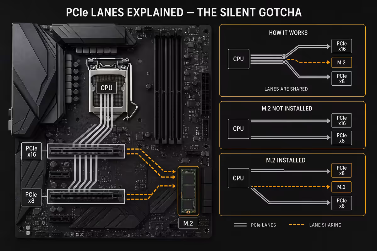 GPU lane needs - x16, x8, and the gaming truth
