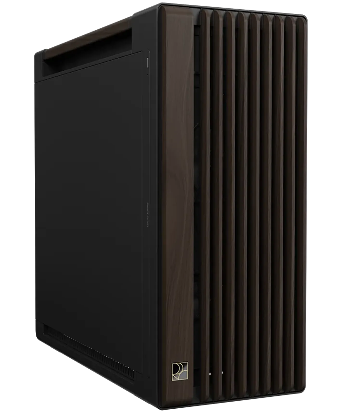 Two case versions: metal side panel and tempered glass variant