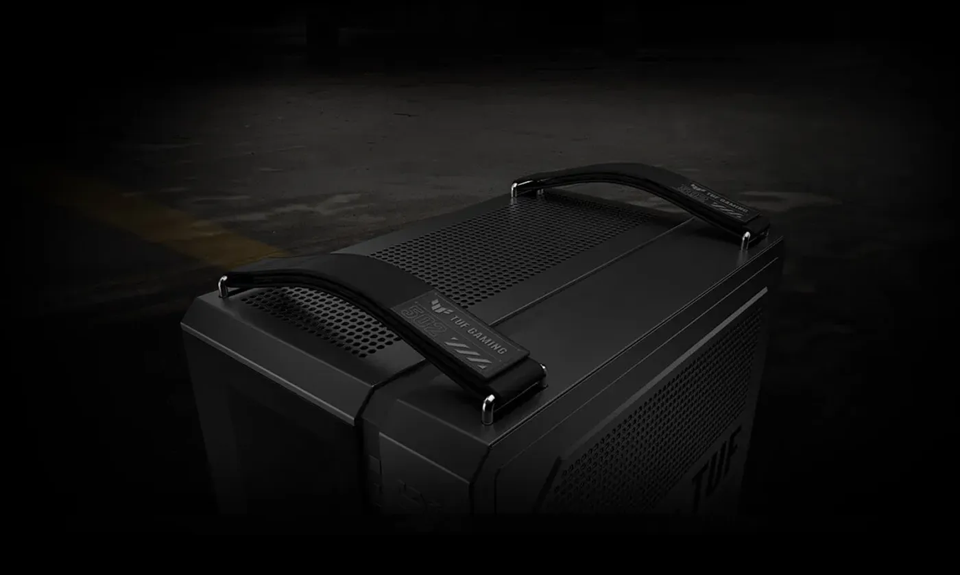 Front panel of TUF Gaming GT502 Horizon ARGB with Type-C port highlighted