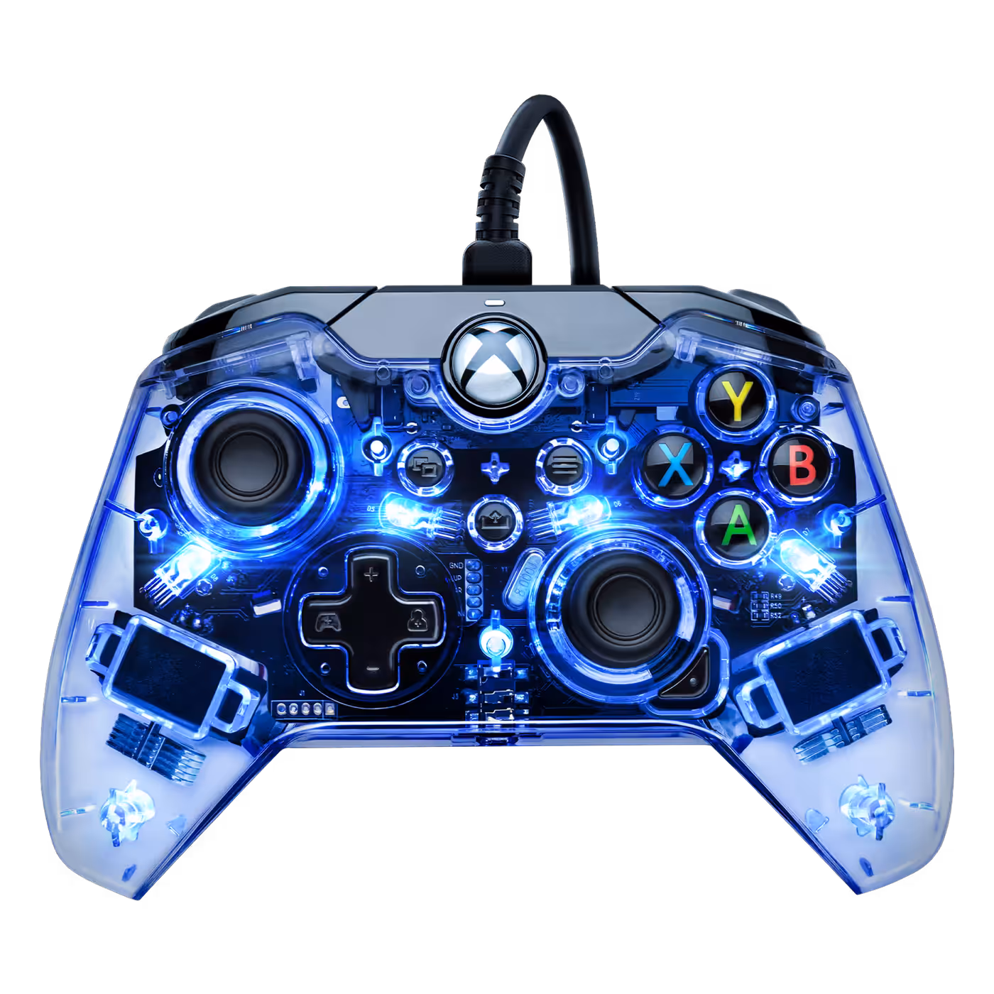 PDP Afterglow wired controller lit blue