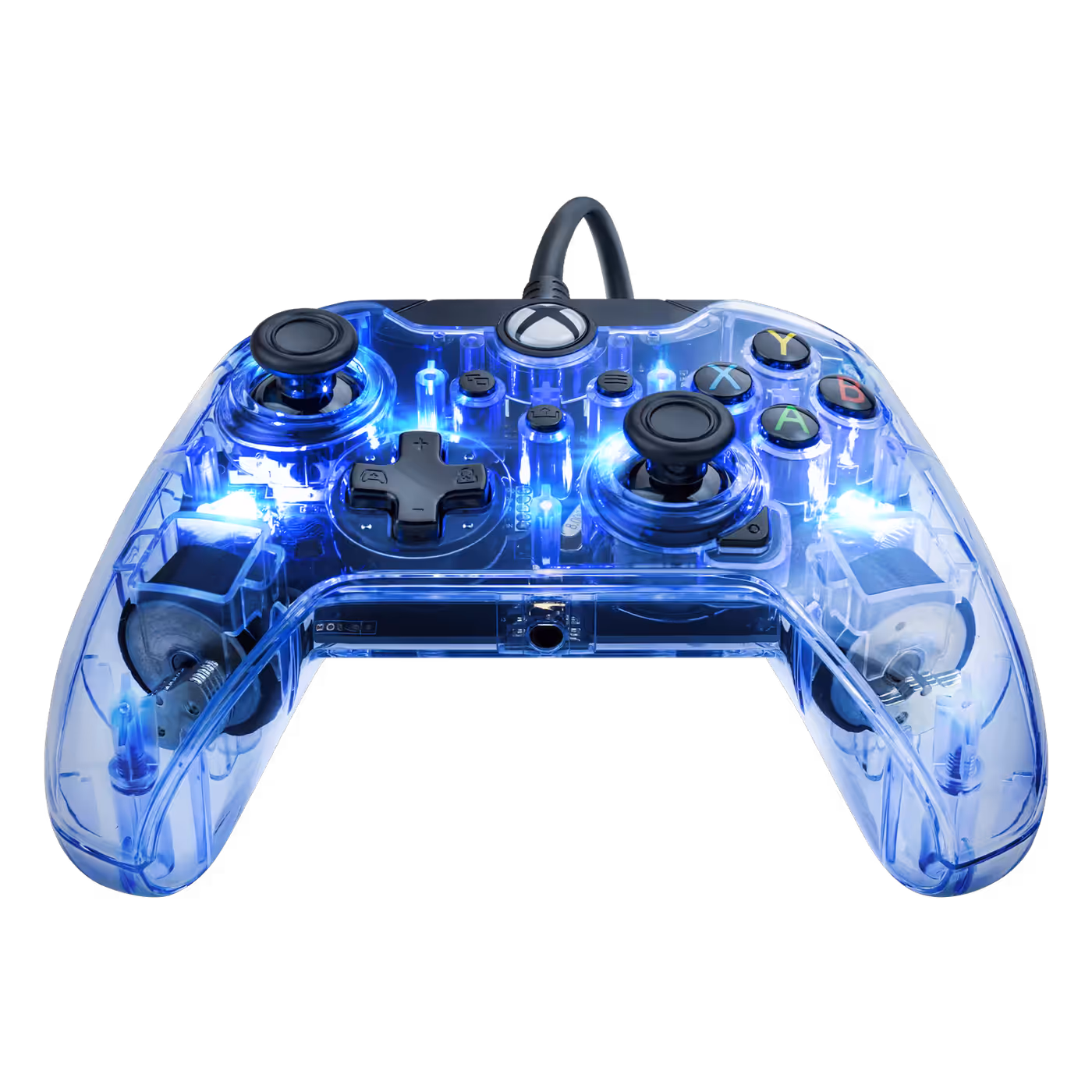 PDP Afterglow controller from a low angle showing the headset jack