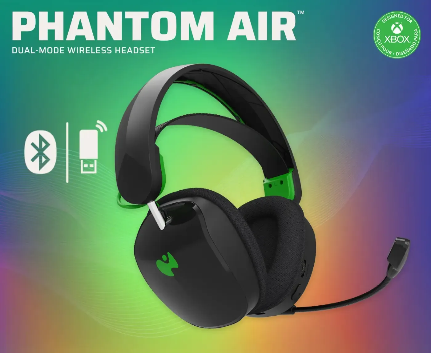 PDP Phantom Air dual-mode wireless Xbox gaming headset in black