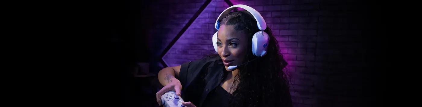 White PDP Phantom Air headset showing its suspension headband and cushioned ear cups