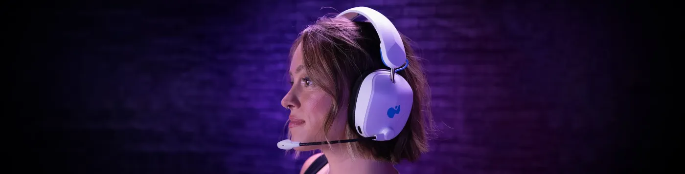 White PDP Phantom Air wireless gaming headset shown from the side against a plain background