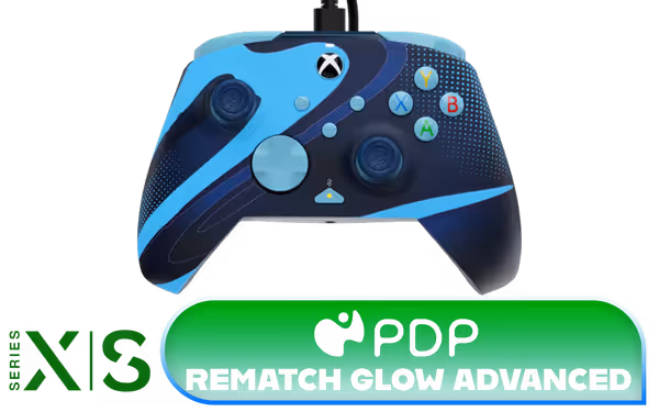 PDP Rematch Glow Wired Controller for Xbox Series X|S - Blue Tide - image 1 PDP Rematch Glow Wired Controller for Xbox Series X|S - Blue Tide - image 1