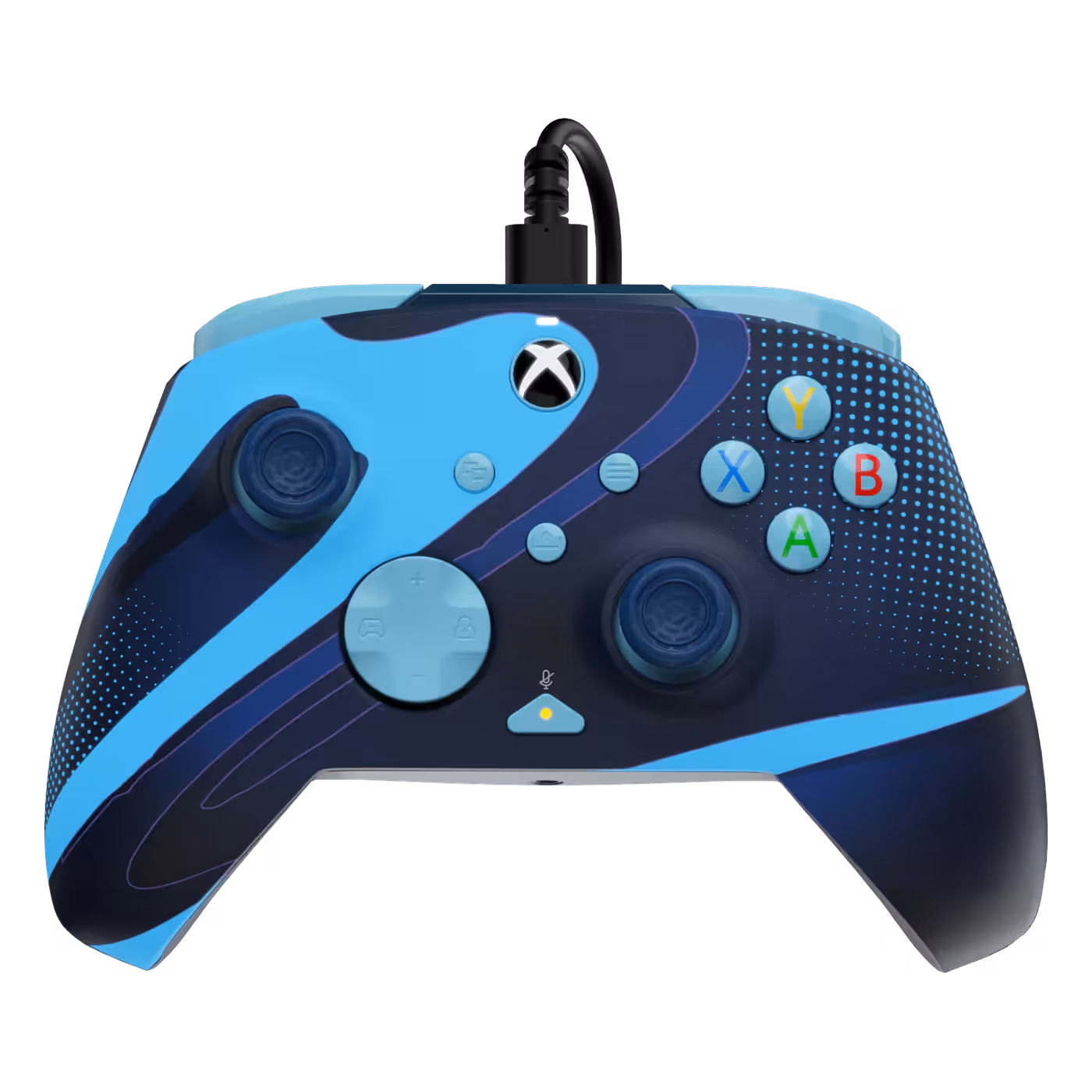 PDP REMATCH GLOW Blue Tide controller from the front