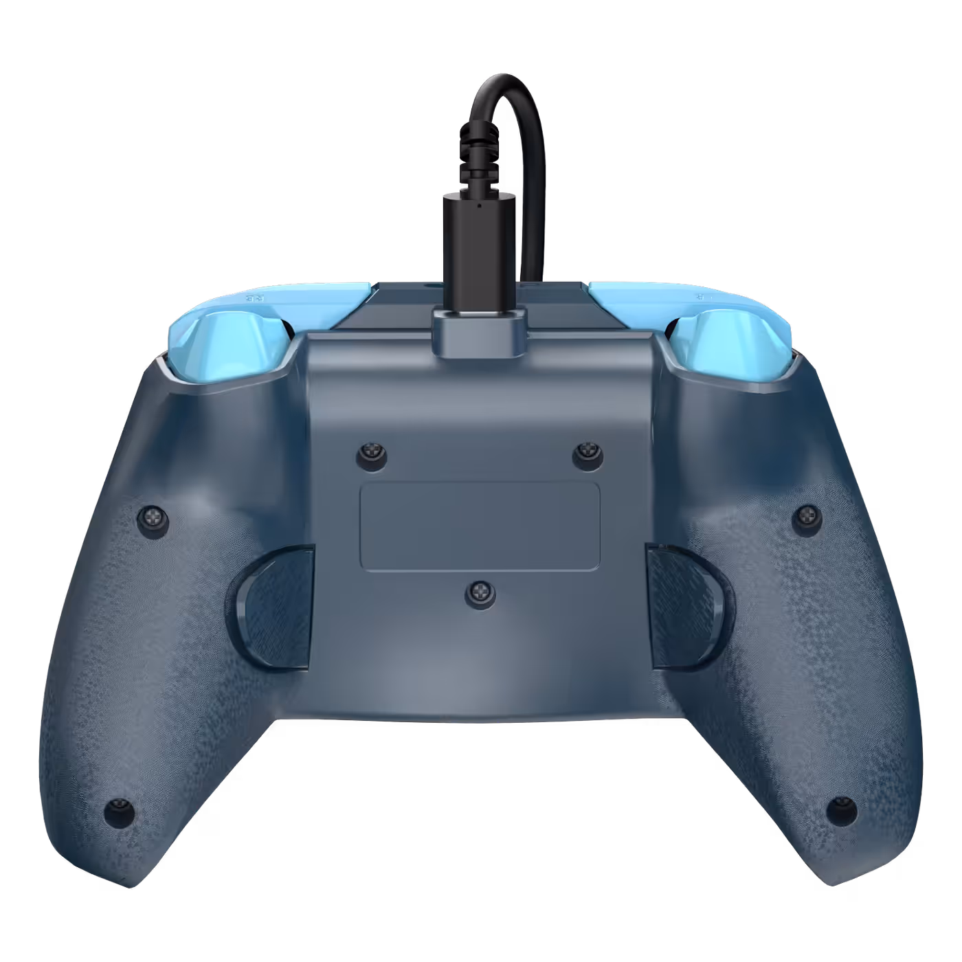 Back of the PDP REMATCH GLOW Blue Tide controller