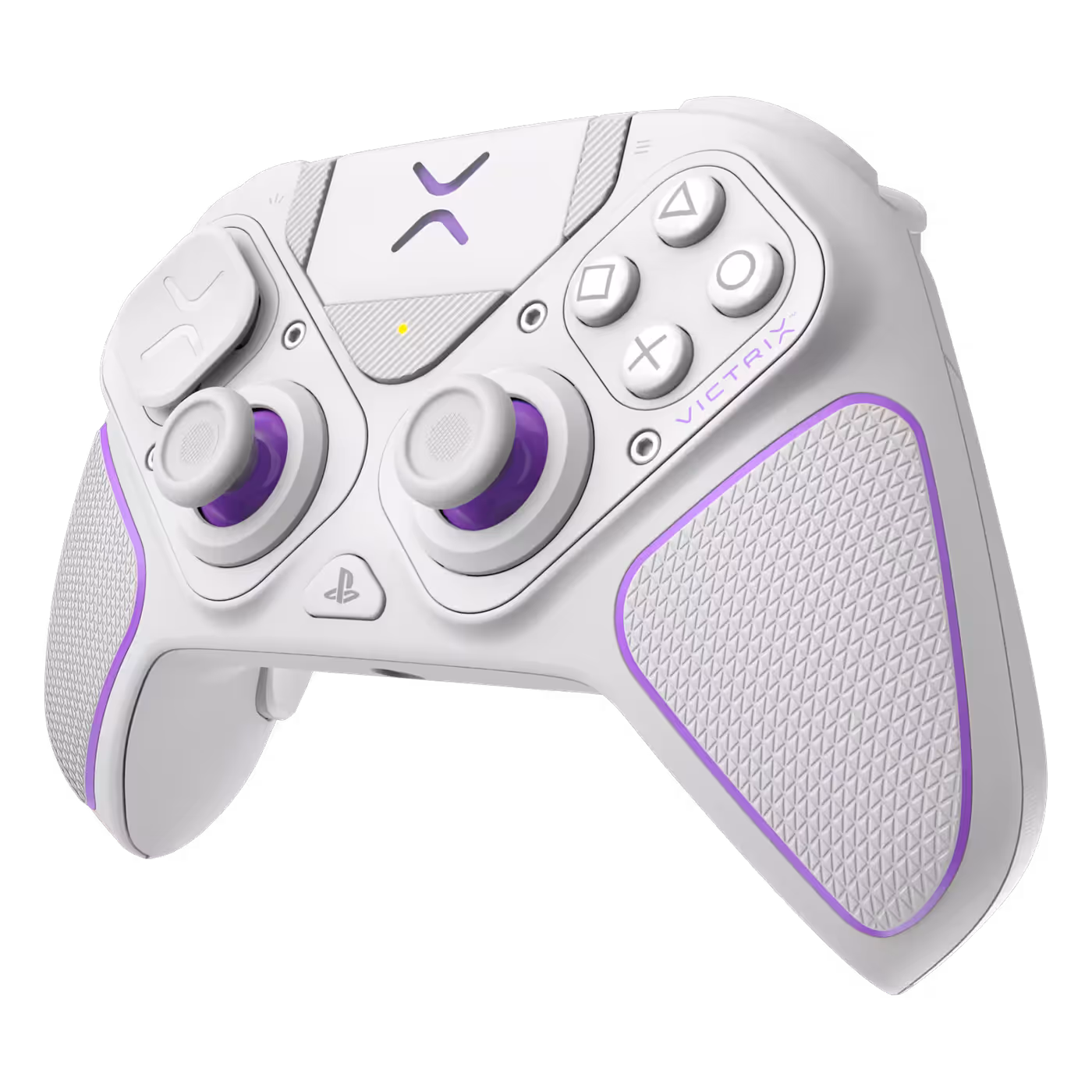 White Victrix Pro BFG controller from a three-quarter angle
