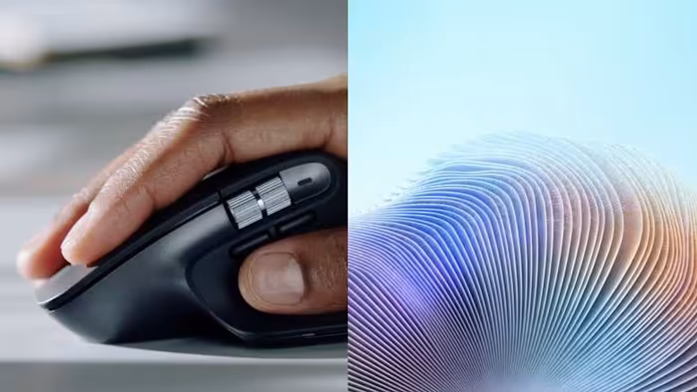 User gripping the ergonomically sculpted MX Master 3S mouse comfortably