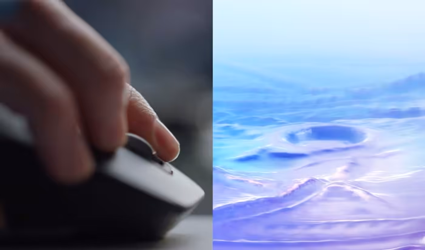 User operating the MX Master 3S mouse featuring Quiet Clicks technology