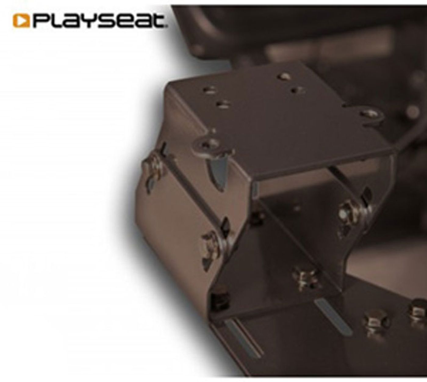 Playseat Gearshift Holder Pro bolted to the side of a Playseat racing seat