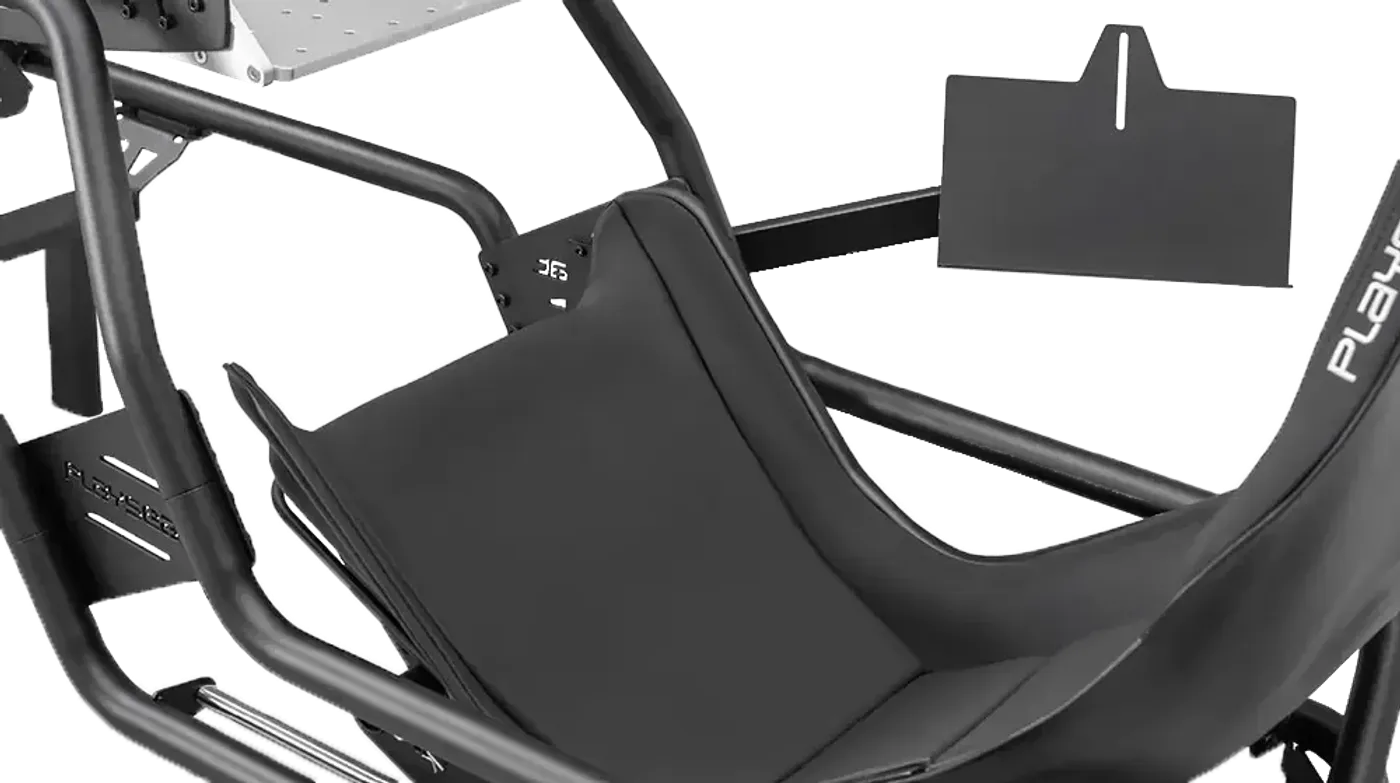 Adjustment points on the Playseat Keyboard Holder Pro showing the tilt and height mechanism