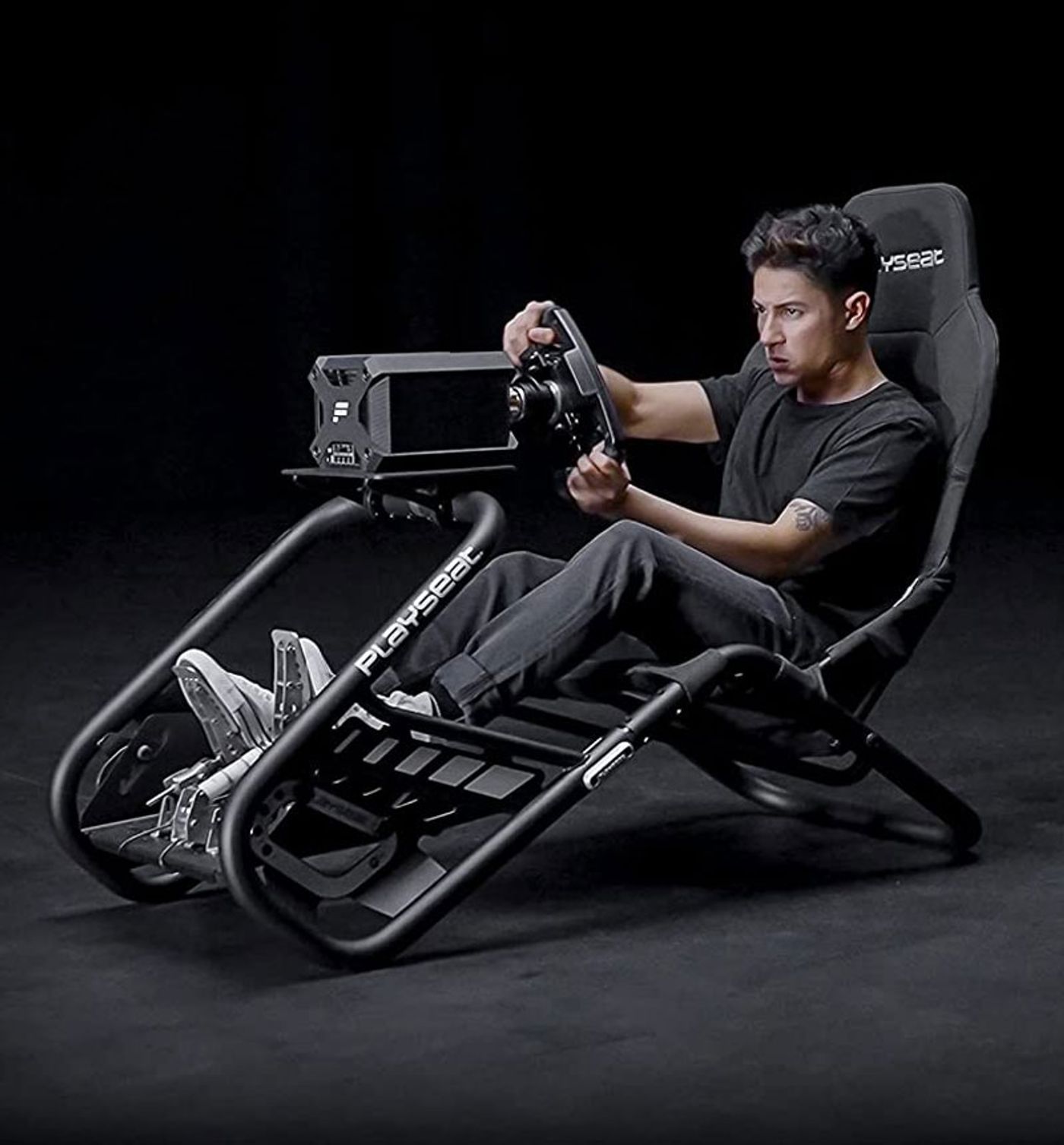 Close view of the breathable ActiFit fabric on the Playseat Trophy seat