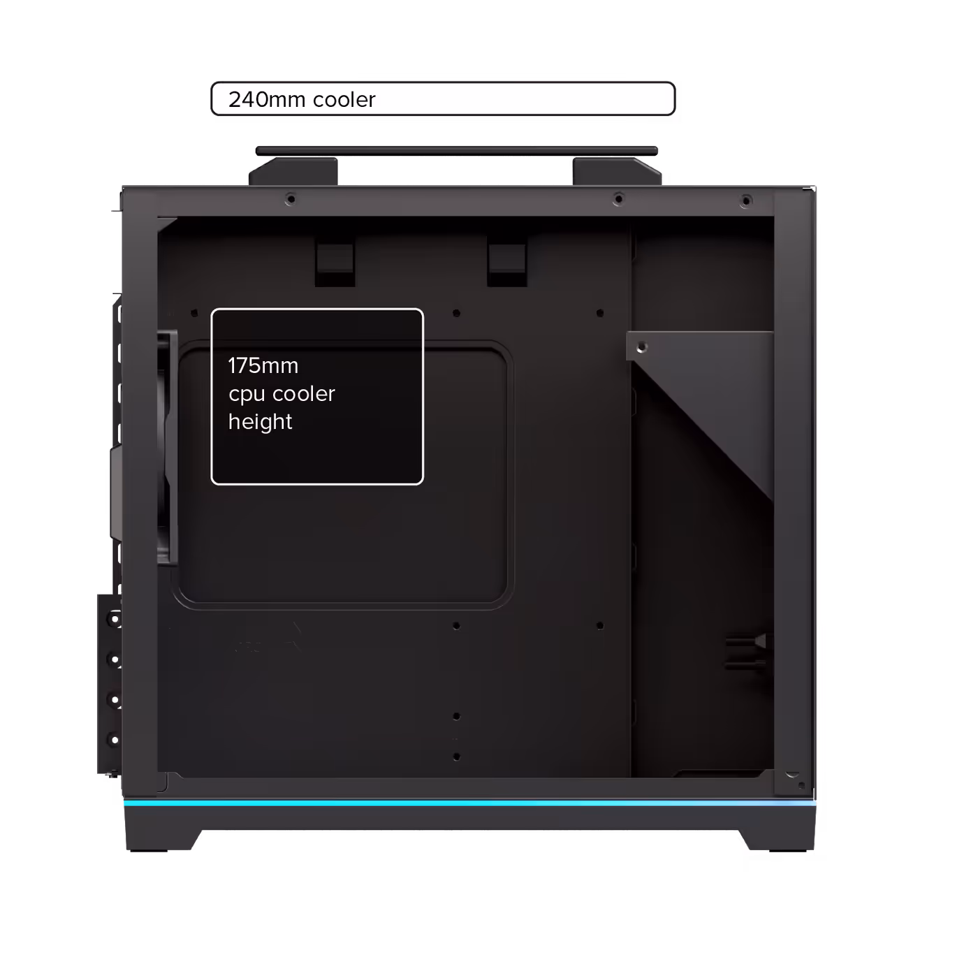 Cooling system compatibility and mounting clearance diagram