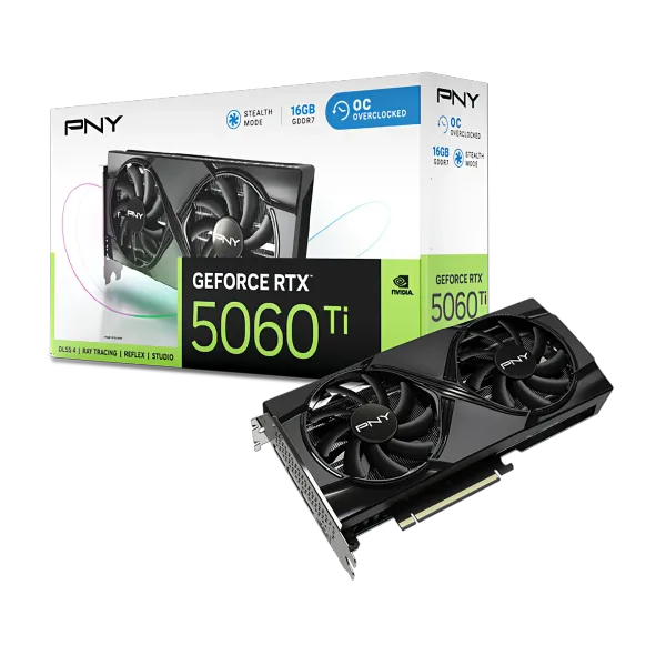 PNY GeForce RTX 5060 Ti 16GB OC Dual Fan Graphics Card | Evetech
