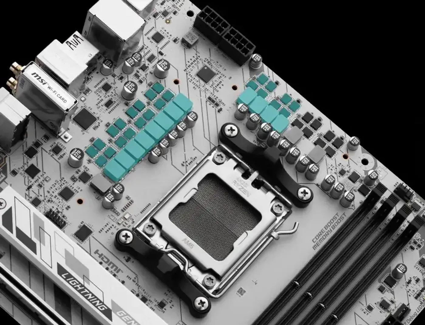 MSI B850 GAMING PLUS WIFI6E motherboard showing the 12+2+1 phase power delivery system layout