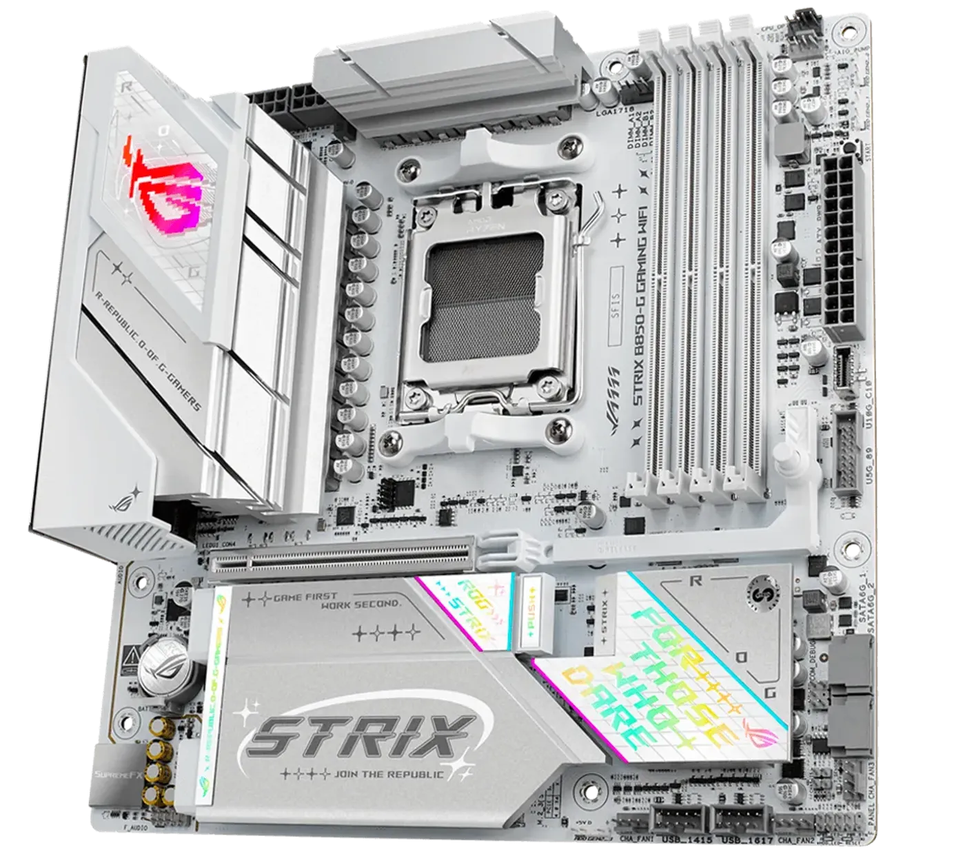 The ROG Strix B850-G features 14+2+2 power stages rated for 110 amps.