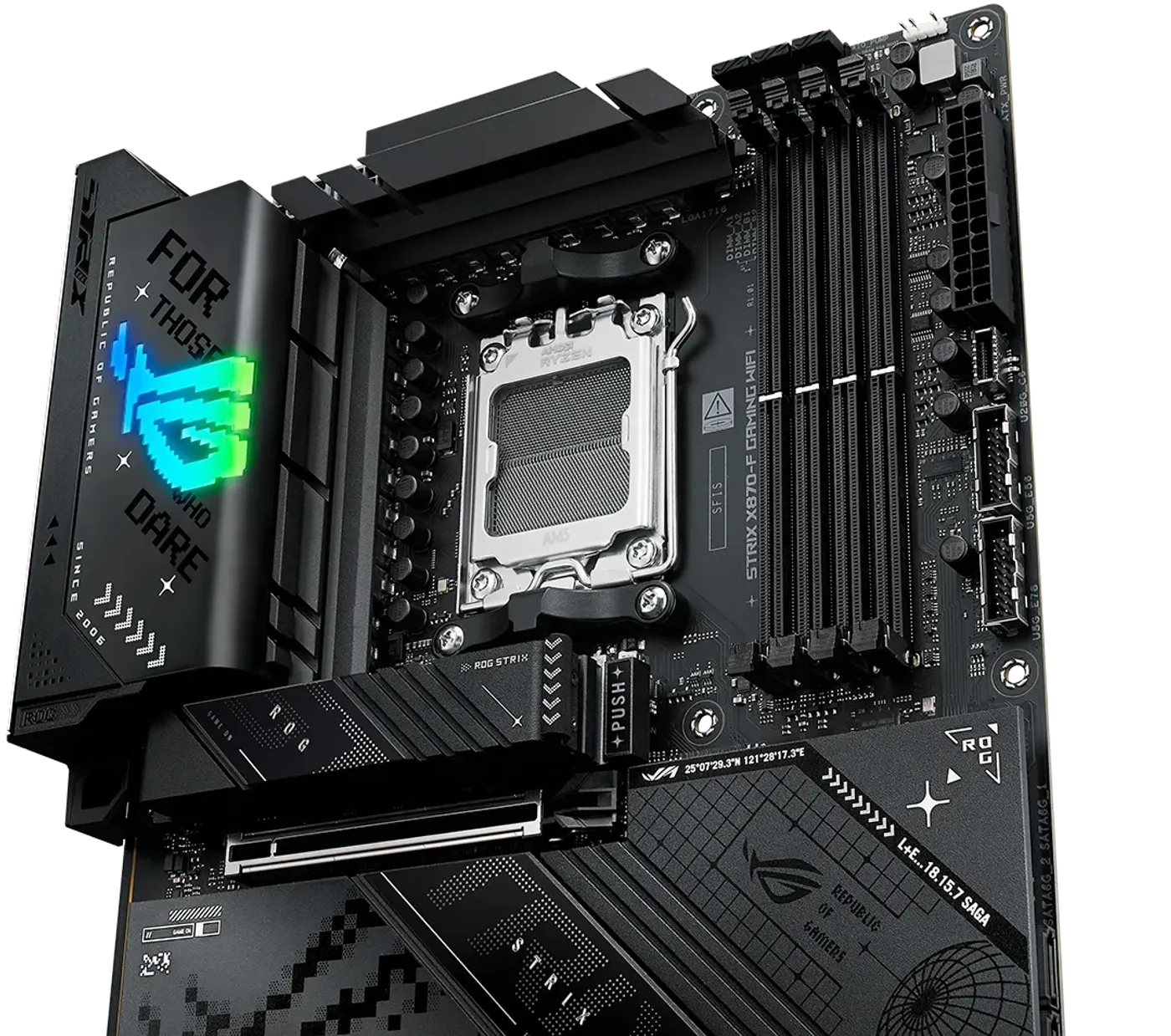 The ROG Strix X870-F features 16+2+2 power stages rated for 110 amps.