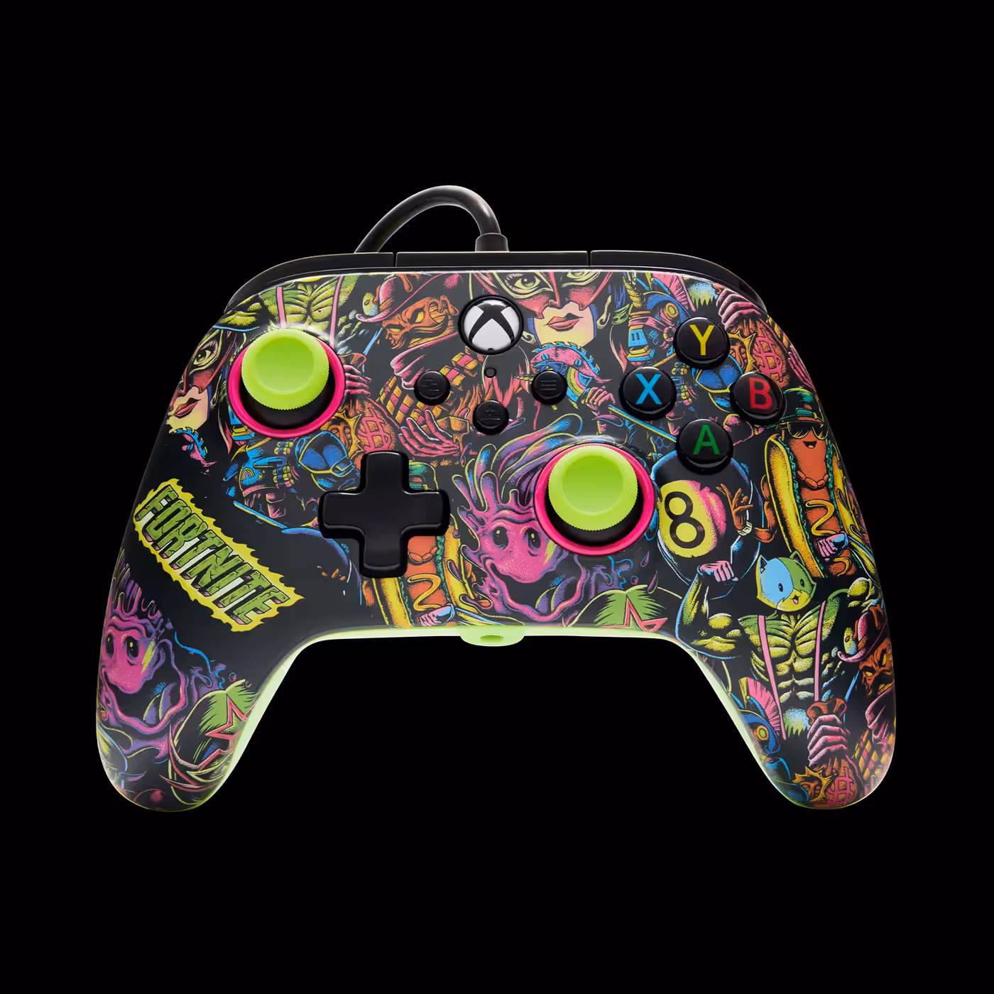 PowerA Advantage Fortnite Glow controller from the front