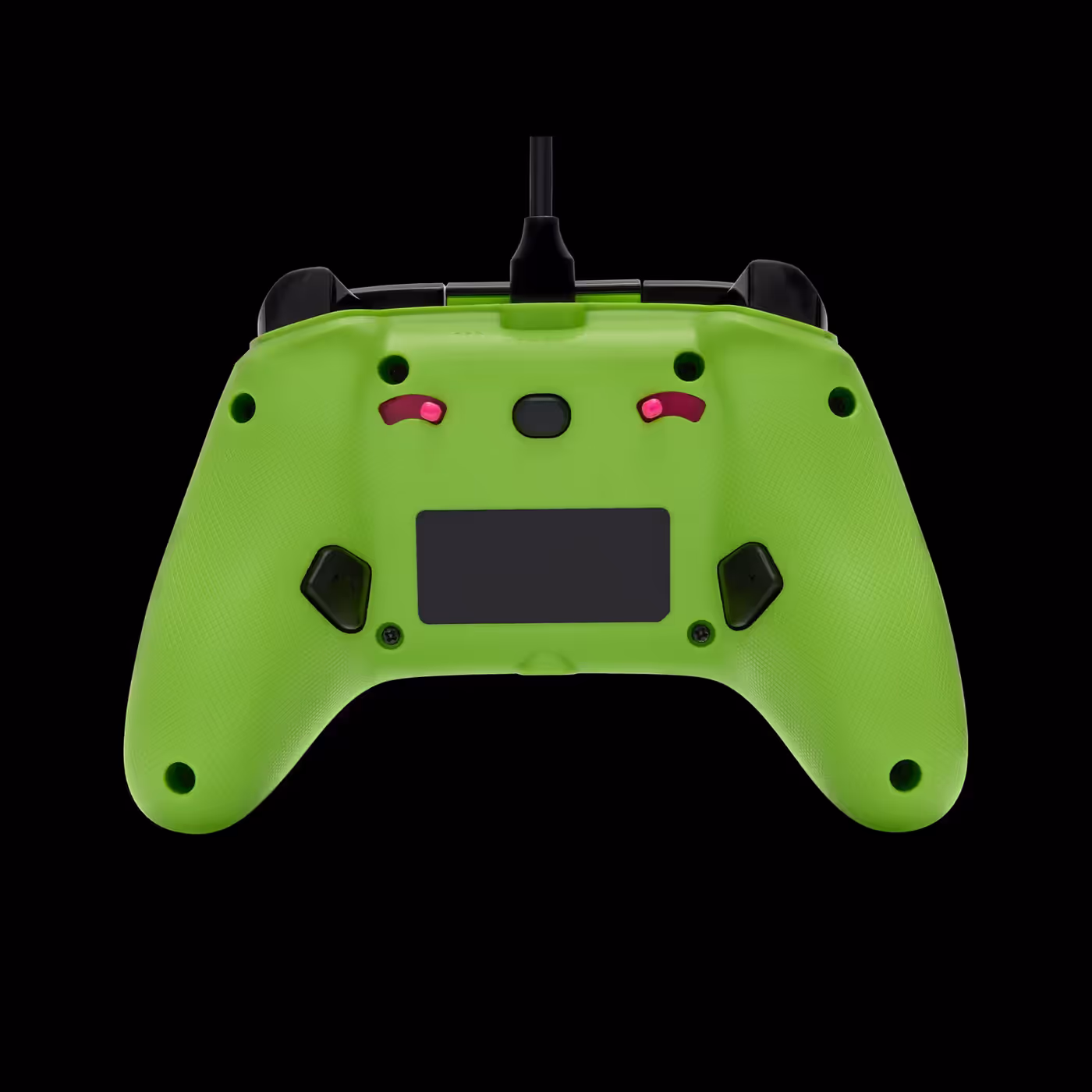 Lime green back of the PowerA Fortnite Glow controller