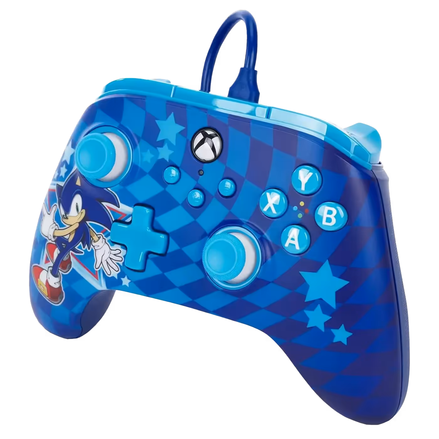 PowerA Advantage wired Xbox controller with ergonomic design, responsive buttons, and Sonic artwork for enhanced gameplay