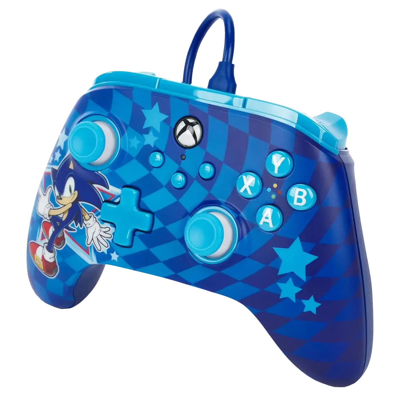 PowerA Advantage wired Xbox controller with ergonomic design, responsive buttons, and Sonic artwork for enhanced gameplay