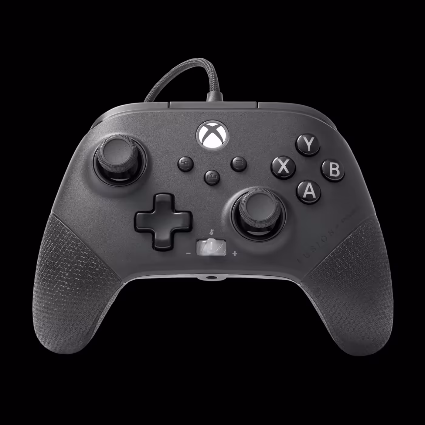 Black PowerA FUSION Pro 4 wired controller from the front