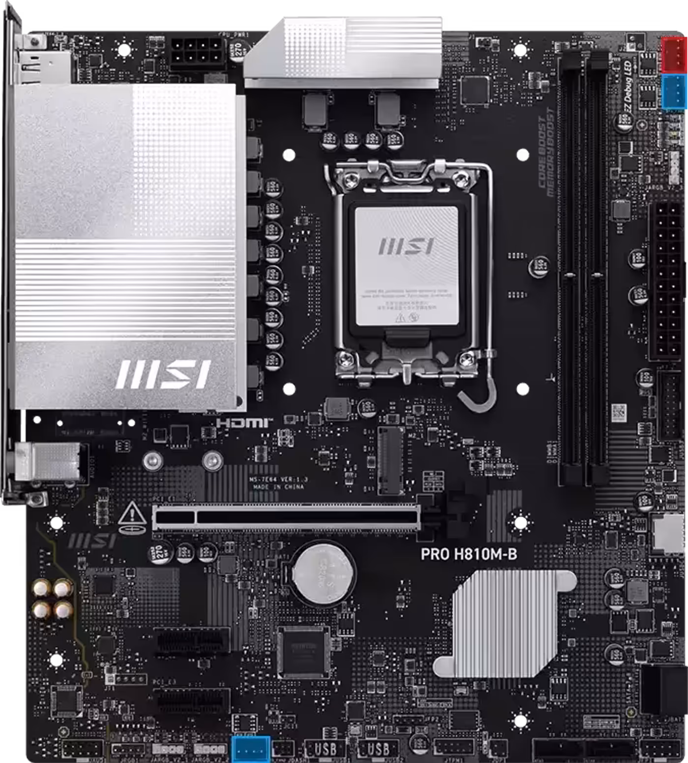 System cooling visualization showing pin-header locations for MSI coolers and cases