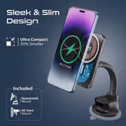 Promate LucidMount-15 15W MagSafe Wireless Car Charger - image 7