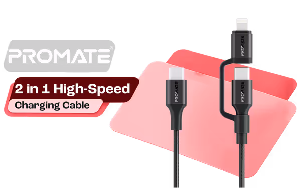 Promate PowerLink-CCi 60W 2-in-1 Charging Cable - image 1 Promate PowerLink-CCi 60W 2-in-1 Charging Cable - image 1