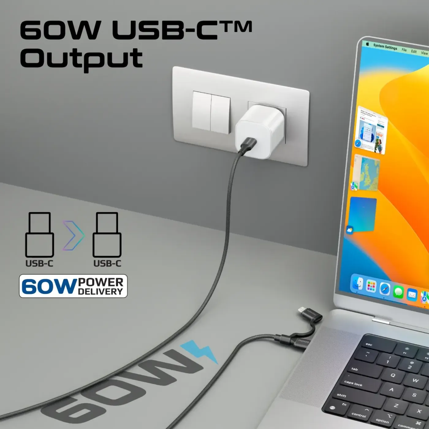 PowerLink-CCi cable connecting a phone to a laptop for data transfer