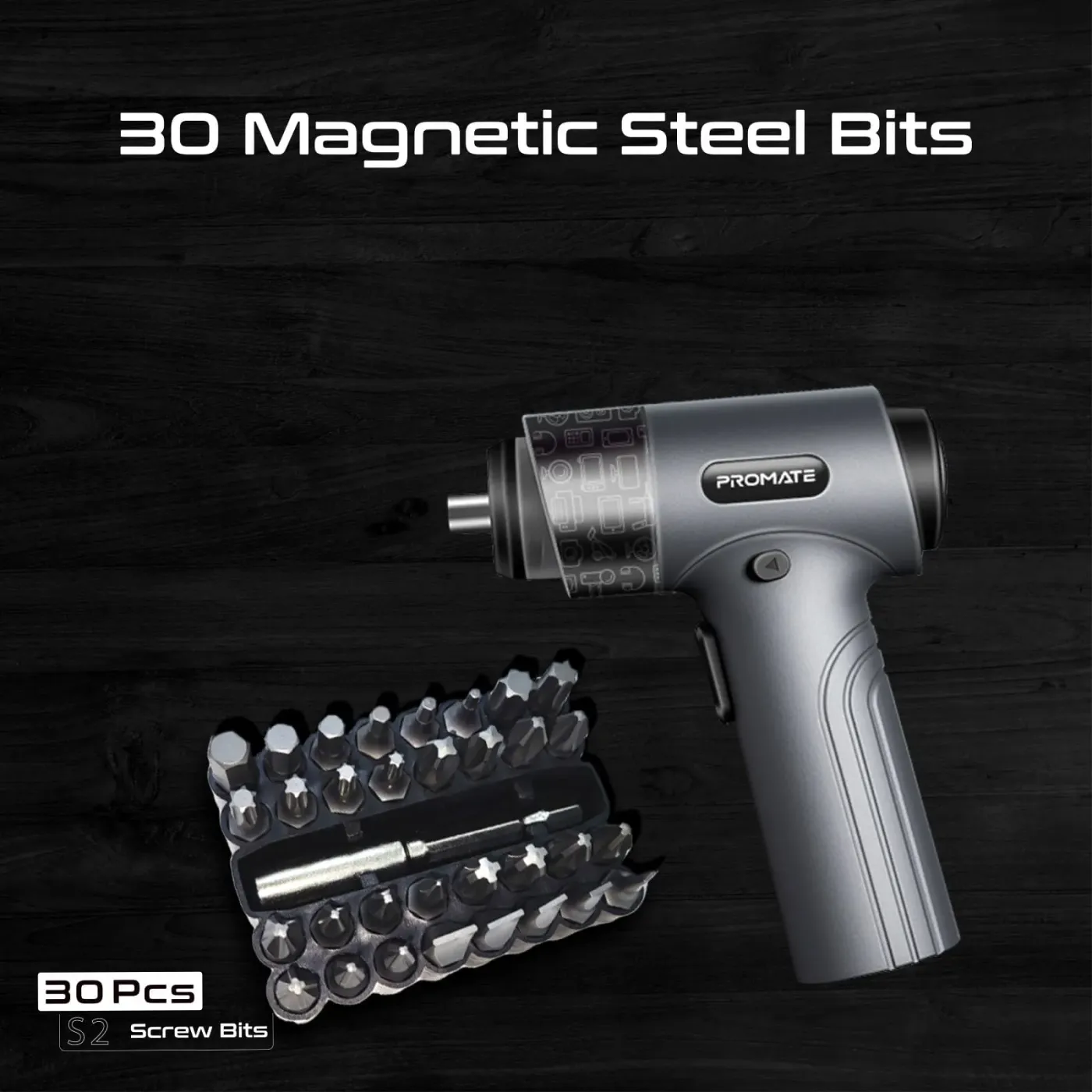 Magnetic tip of the ProTools-31G accepting a precision bit