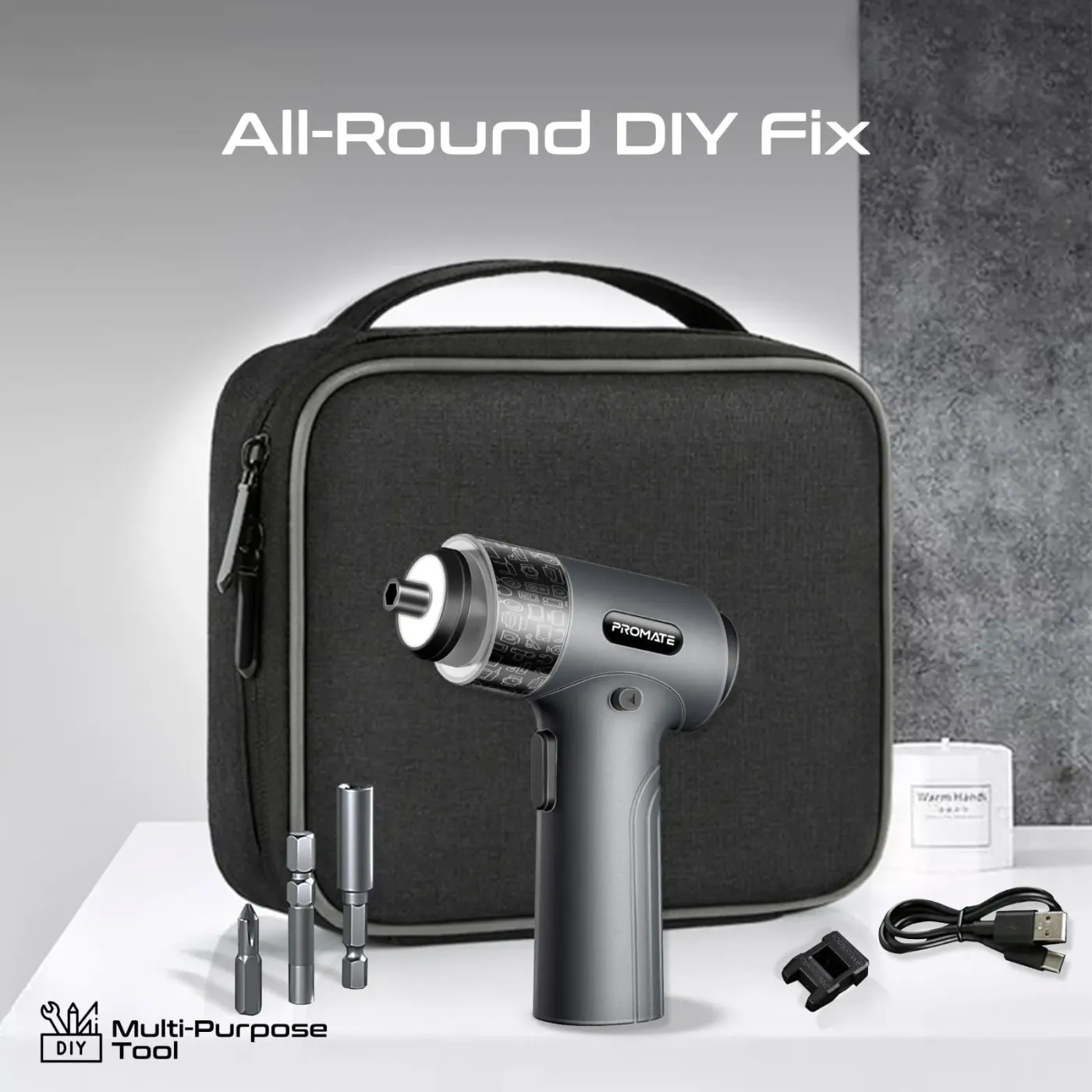 ProTools-31G LED ring light illuminated with the pouch and accessories alongside