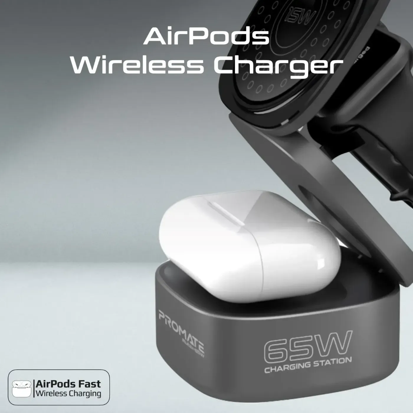 Apple Watch charging on the built-in 3.5W module of the Rubix-65W