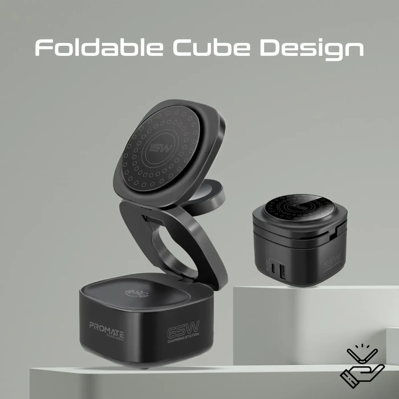 45W USB-C Power Delivery port on the side of the Rubix-65W station