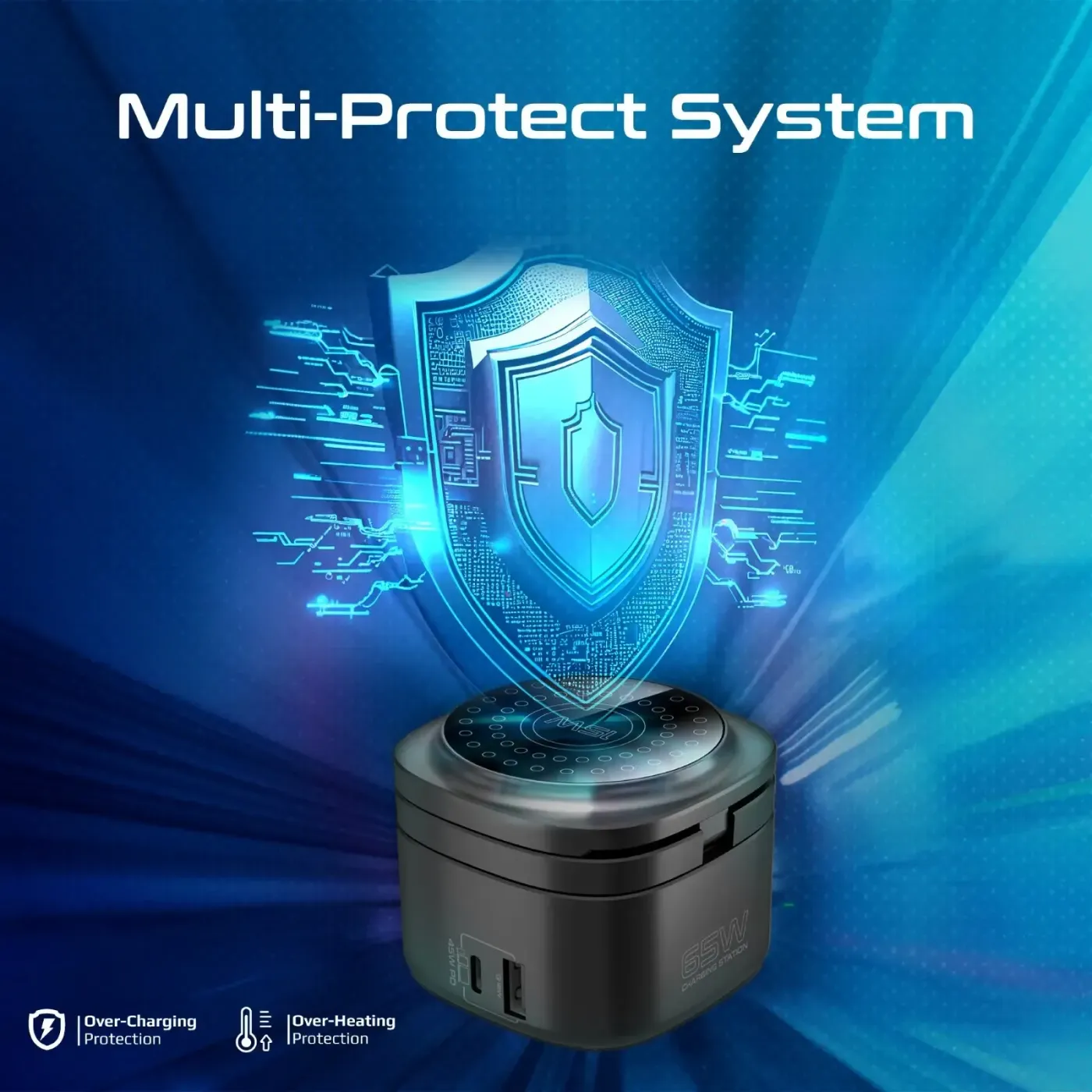 USB-A Quick Charge 3.0 port on the Promate Rubix-65W