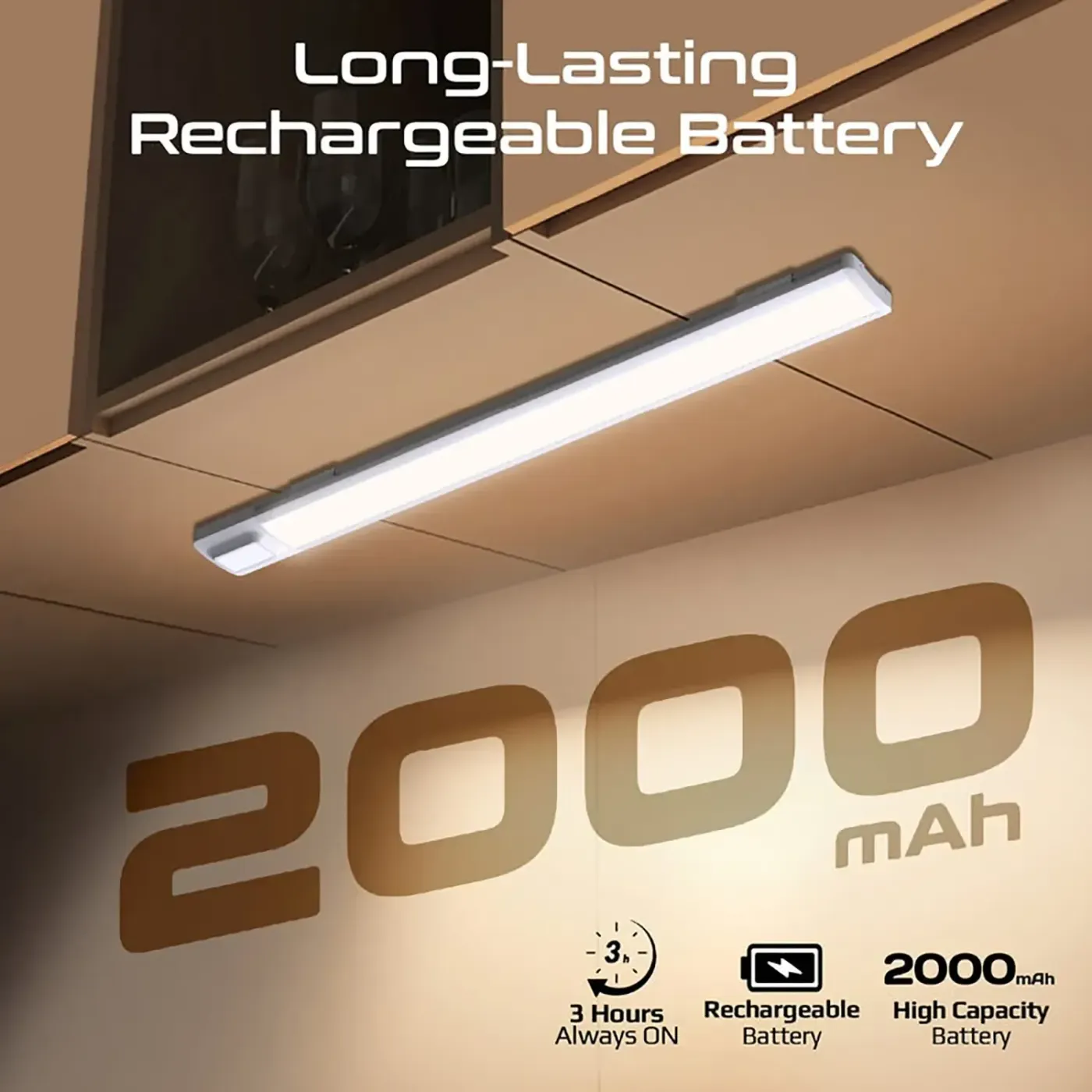 The portable 40cm rechargeable LED light strip ready for flexible placement at home