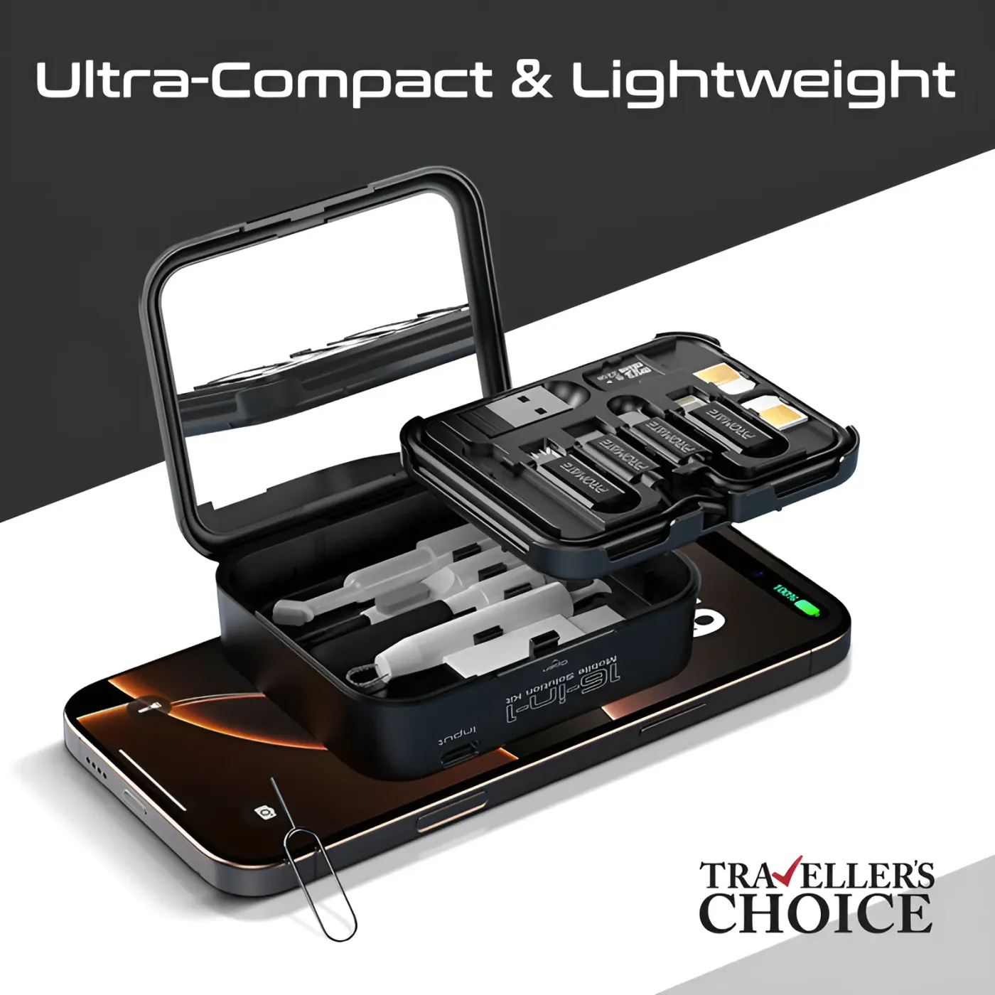 Cleaning tools included in the Promate AuraKit for screens and ports