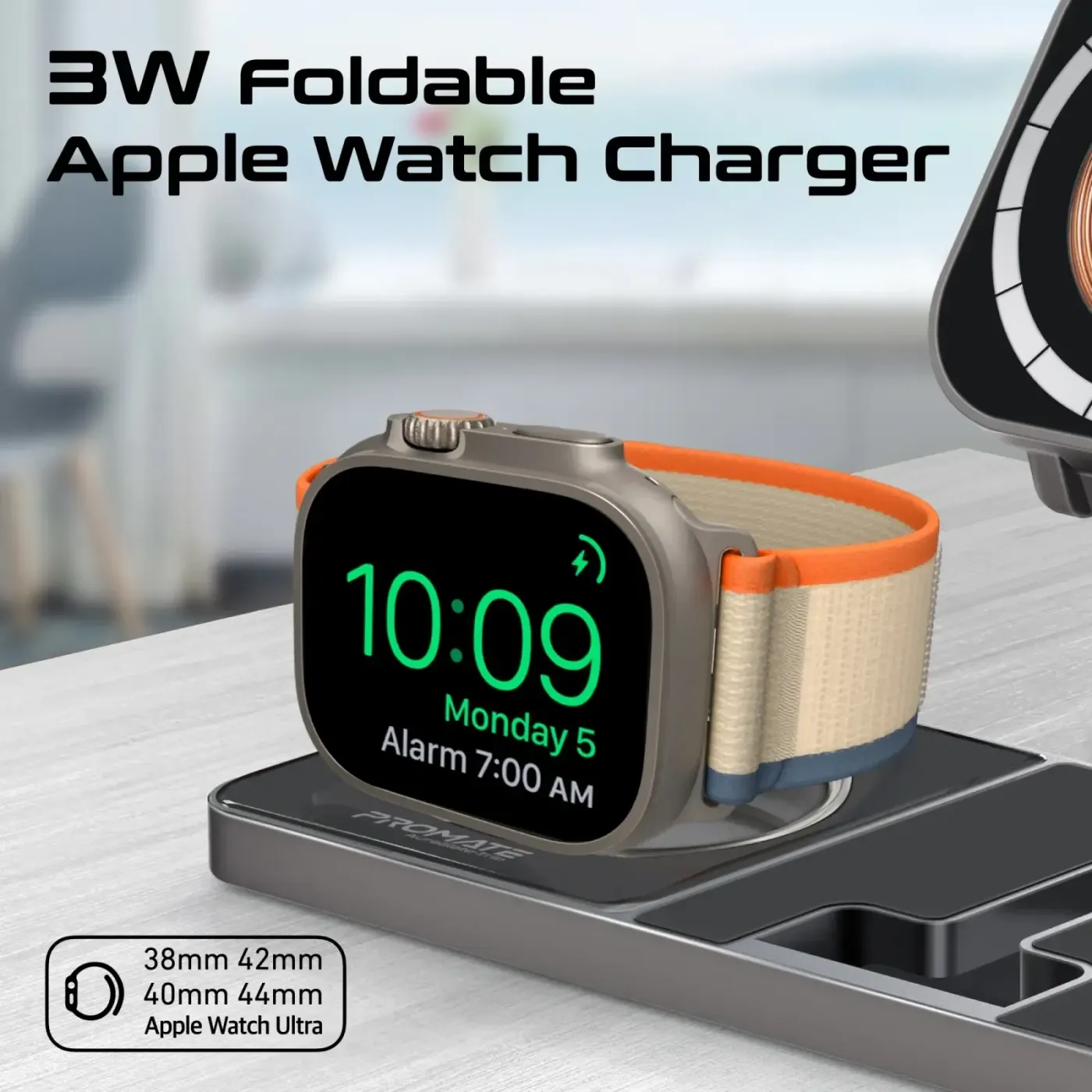 Promate AuraSlate-Trio transparent 3-in-1 wireless charging station