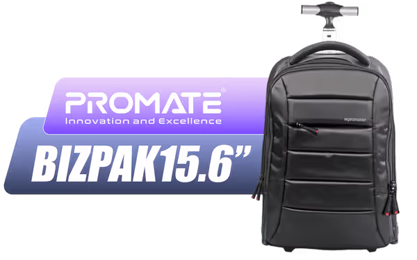 Promate BIZPAK-TR 15.6" Heavy Duty Trolley Bag - High Capacity - image 1 Promate BIZPAK-TR 15.6" Heavy Duty Trolley Bag - High Capacity - image 1