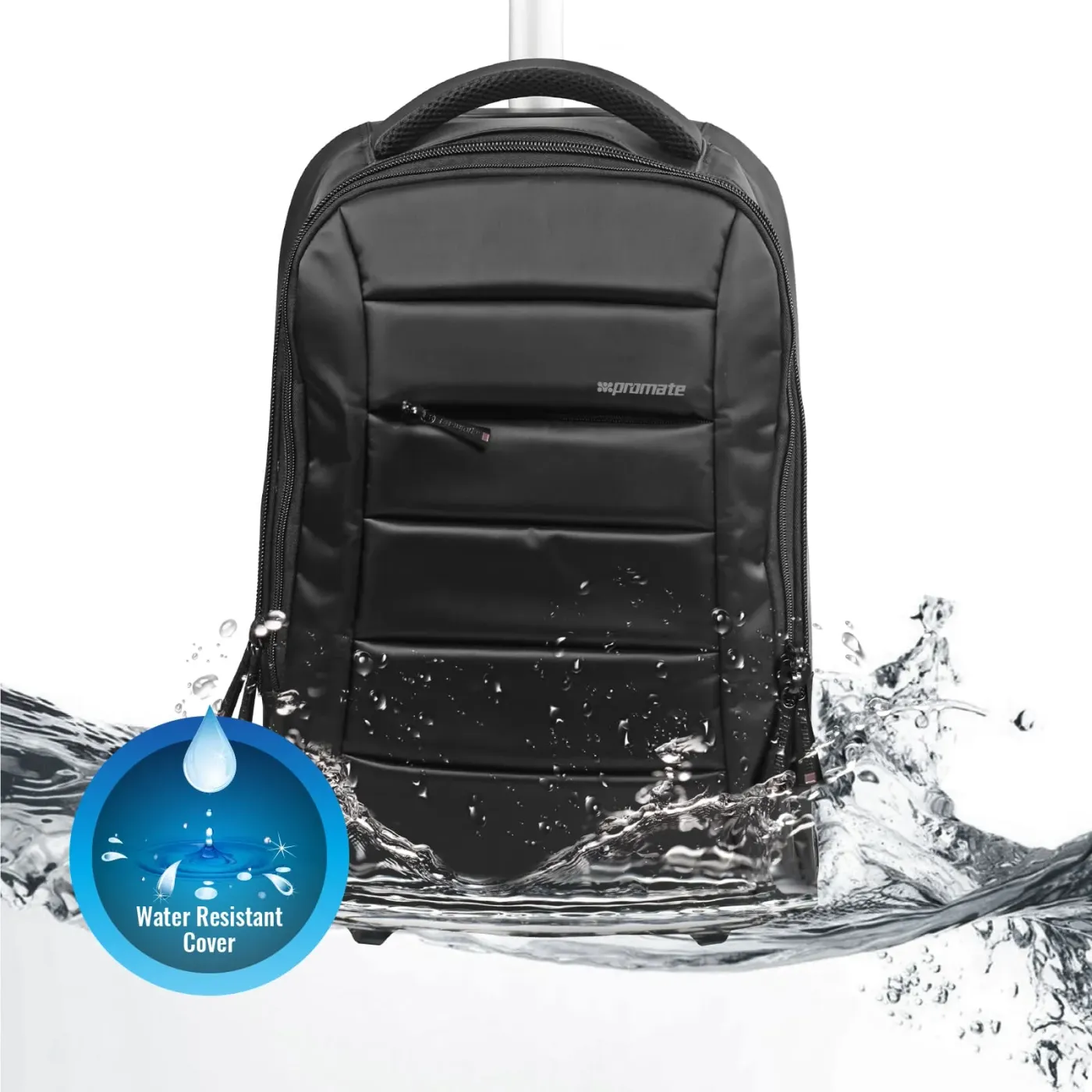 Base and wheels of the Promate BIZPAK heavy-duty trolley bag